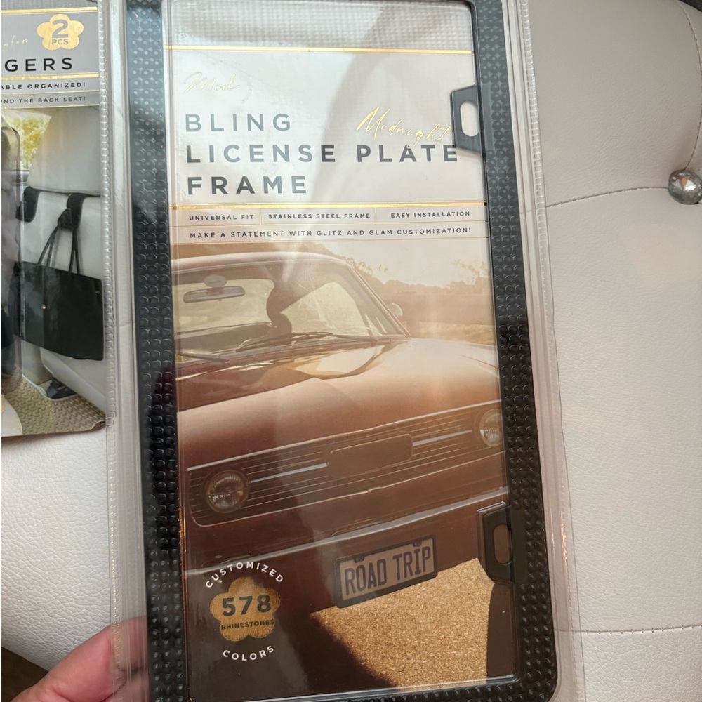 Glamorous Bling License Plate Frames and Headrest Hanger .
